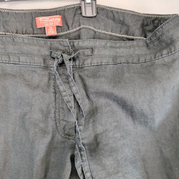 Relax Tommy Bahama Leigh Fit Black 100% Linen Pants Women's 14 Wide Leg 36x31 - Picture 8 of 9